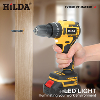 HILDA 21V Brushless Lithium Mini Drill Cordless Electric Screwdriver Mini Wireless Power Tools 20+1 Torque For Makita Battery
