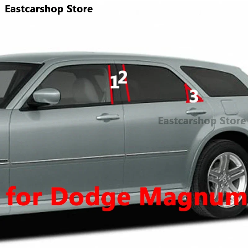 

For Dodge Magnum Car Middle Column PC Window Trims Decoration B C Pillar Black Strip Sticker Accessorie 2008 2007 2006 2005 2004