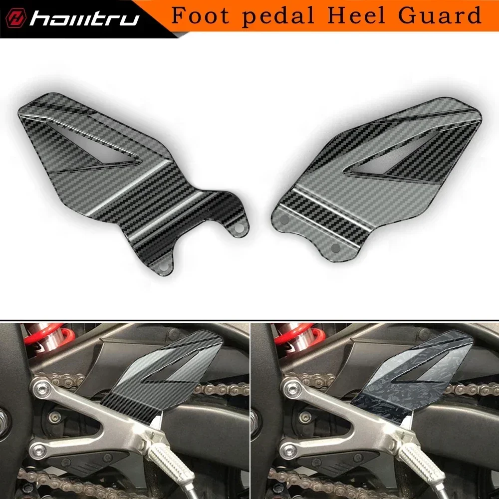 

For Yamaha R6 2006-2022 Motorcycle Foot Pedal Heel Guard Plates Decoration Carbon-look