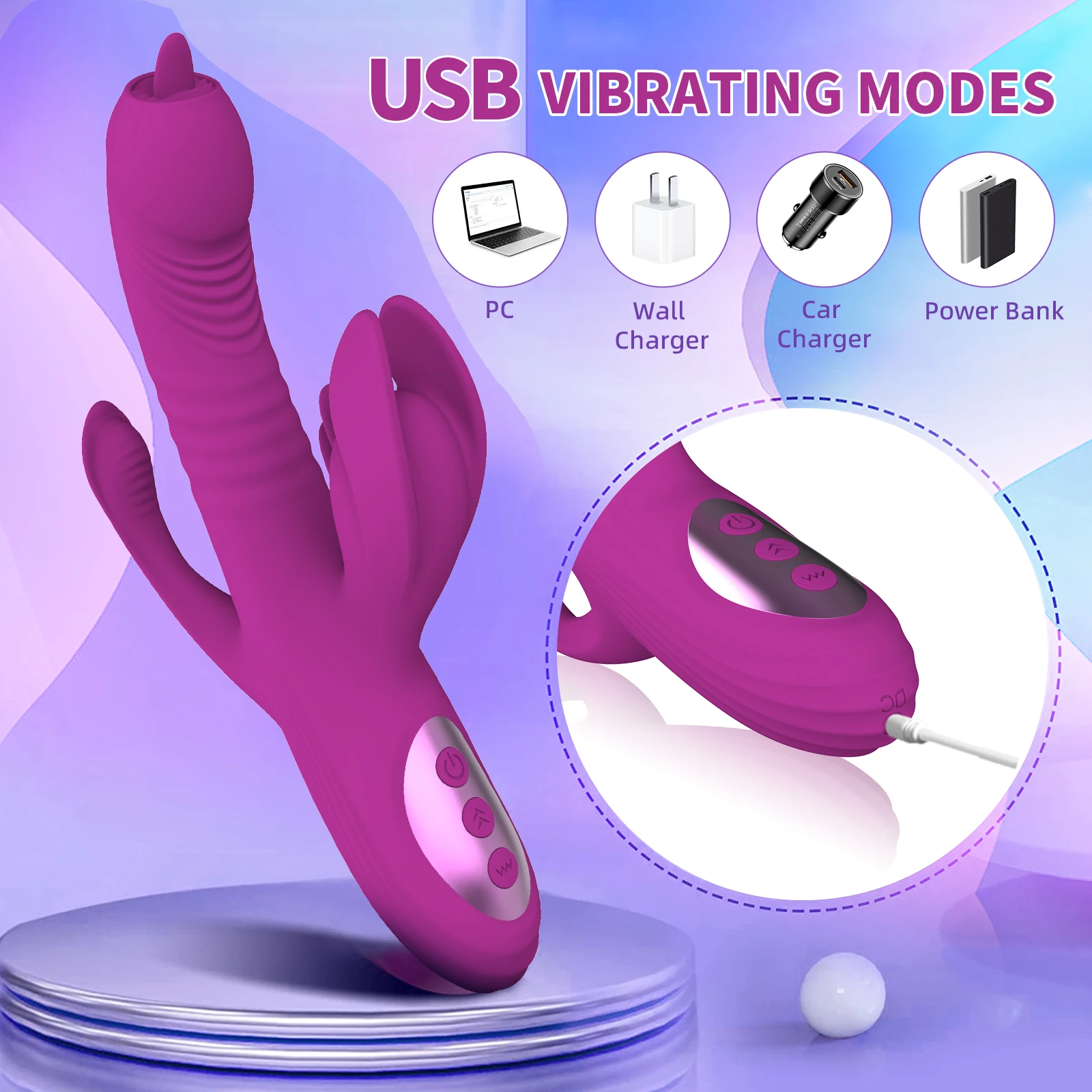 3 In 1 Swing Telescopic Vibrator Clitoris Stimulator Vagina G Spot Massager Heating Masturbator For Women Adult Sex Toys 18+