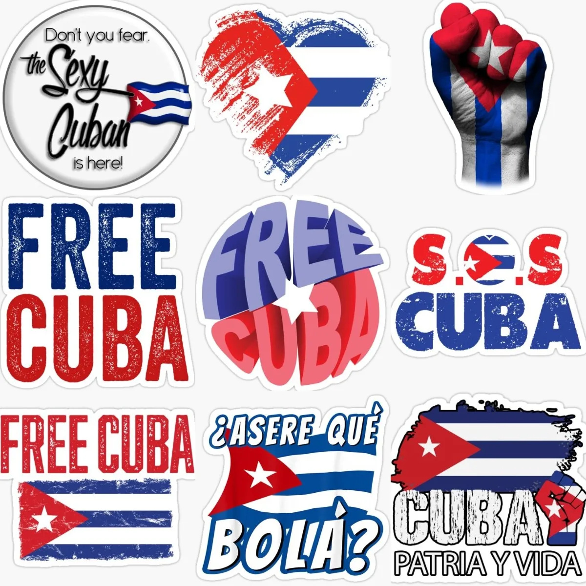 Creative Personalized CU Cuban Flag Map Sticker Laptop Truck Wall Car Accessories Van Bike Window Moto Glass Door Decal