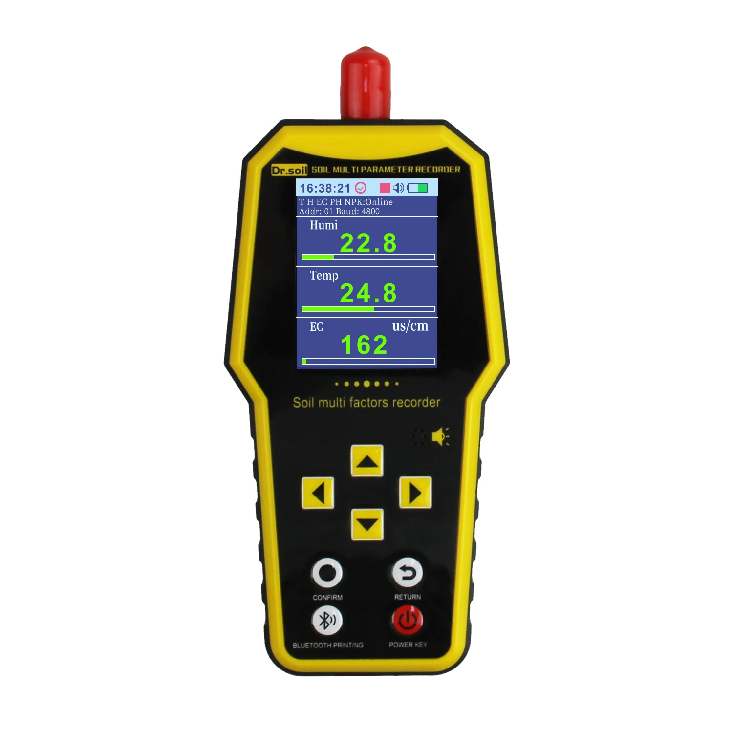 7 In 1 Portable Soil Moisture Sensor Detector Ph Value Tester, PH, Temperature, Humidity, Salt Content, EC