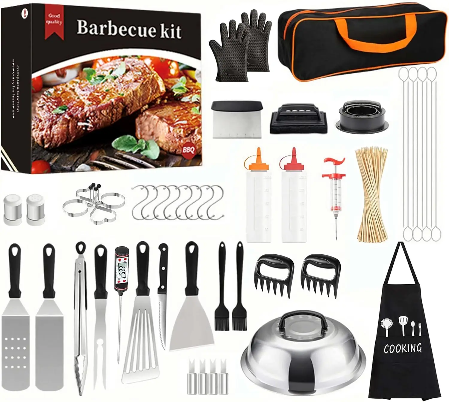 

149-Piece Stainless Steel Griddle Tool Set with Carry Bag for Blackstone & Camp Chef – BBQ Grill Accessories Gift for Men