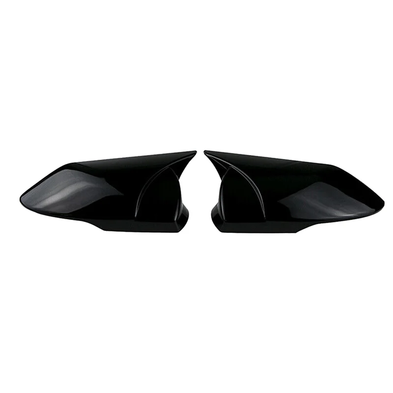

Glossy Black Horn Side Door Rearview Mirror Cover Trim Shells Cap for 2021 2022