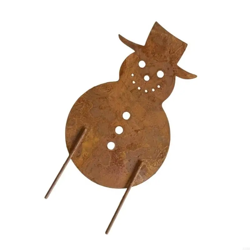 Christmas Themed Santa And Snowman Metal Silhouettes Garden Art Durable Outdoor Decoration A2BB