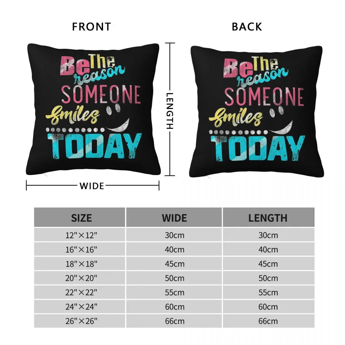 Be The Reason Someone Smiles Today Pillowcase Polyester Linen Velvet Pattern Zip Decorative Pillow Case Room 45x45
