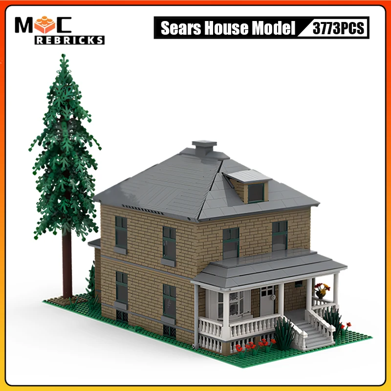 Modern Urban Architecture Sears House Model Creative Street View Building Blocks Model Puzzle Kid's Bricks Toys Assembly Gifts