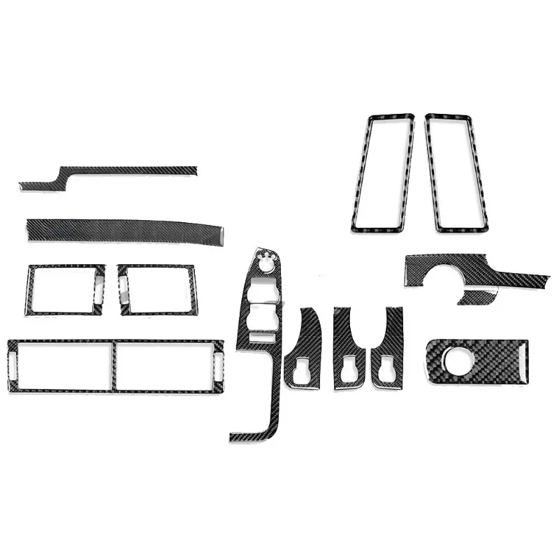 15 Pcs Carbon Fiber Full Set Interior Decoration Kit Trim Cover Sticker for Audi A4 S4 2005-2008