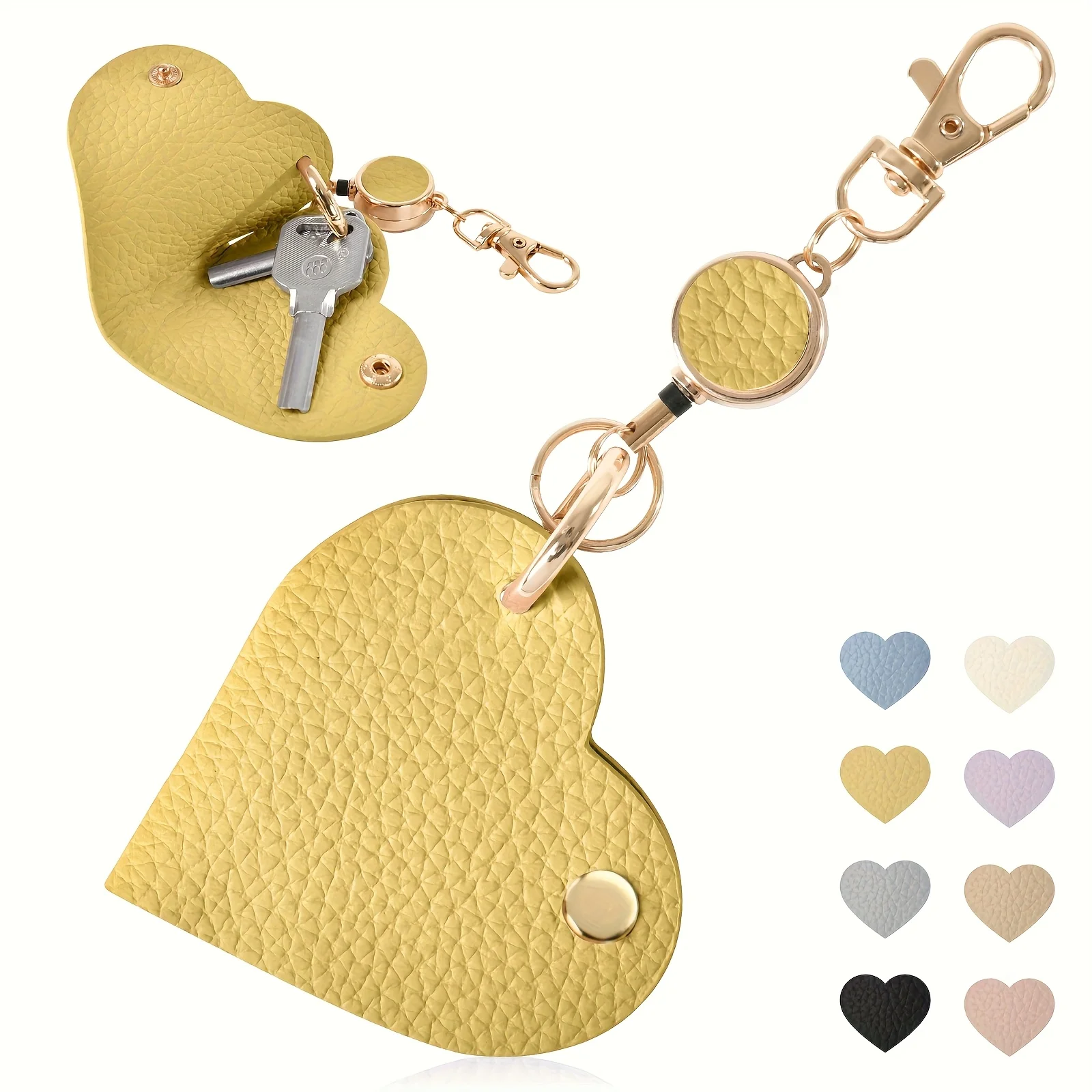 Heart Shaped Keychain with Retractable Buckle - The Perfect Accessory for Love and The Ideal Choice for Valentine's Day Gifts