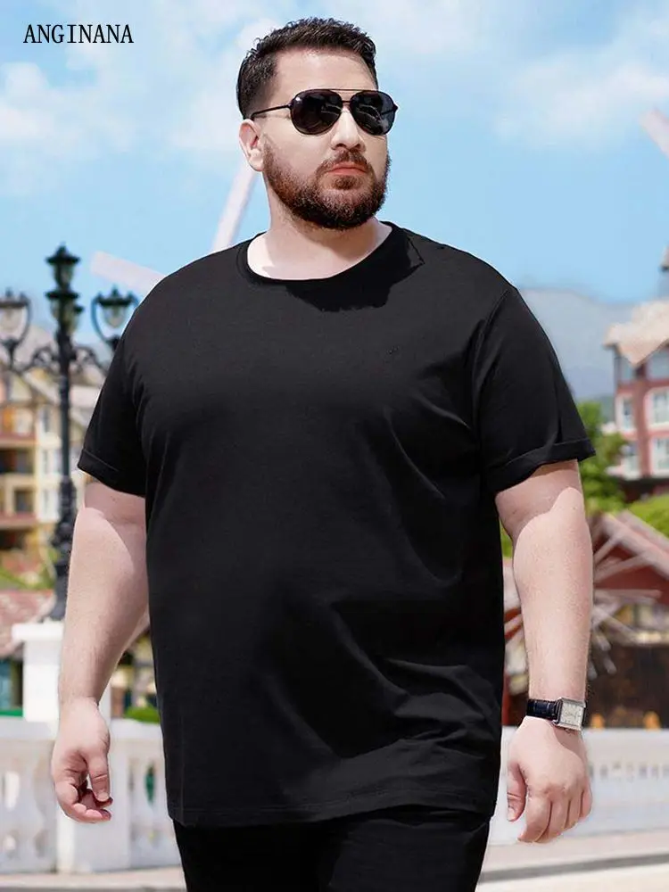 Large Size 15XL 210KG Men\'s T-Shirt  big size 14XL  8XL  10XL  12XL summer Short Sleeve Round Neck Loose Casual Black Gray White