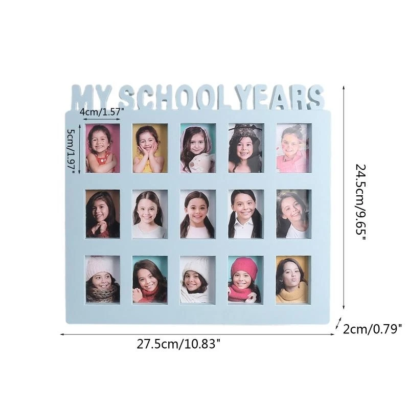 M76C سنوات المدرسة صورة لحظة الطالب إطار تذكار للأطفال الحرم الجامعي 15 صورة عرض إطار مجمعة هدية ذاكرة الأطفال