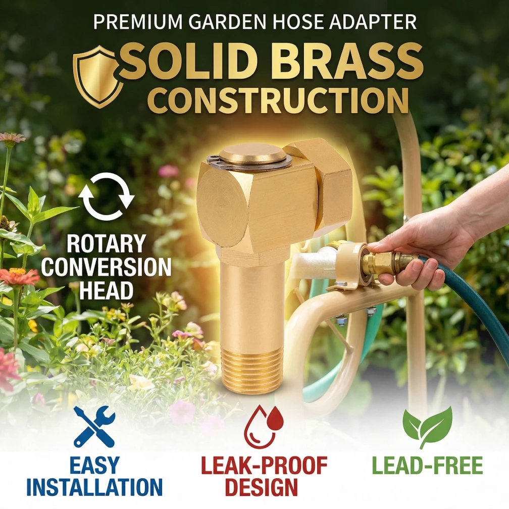 

Универсальный латунный поворотный адаптер для садового шланга, резьбовой соединитель для водопроводных труб, сменные фитинги для полива патио и садовых инструментов