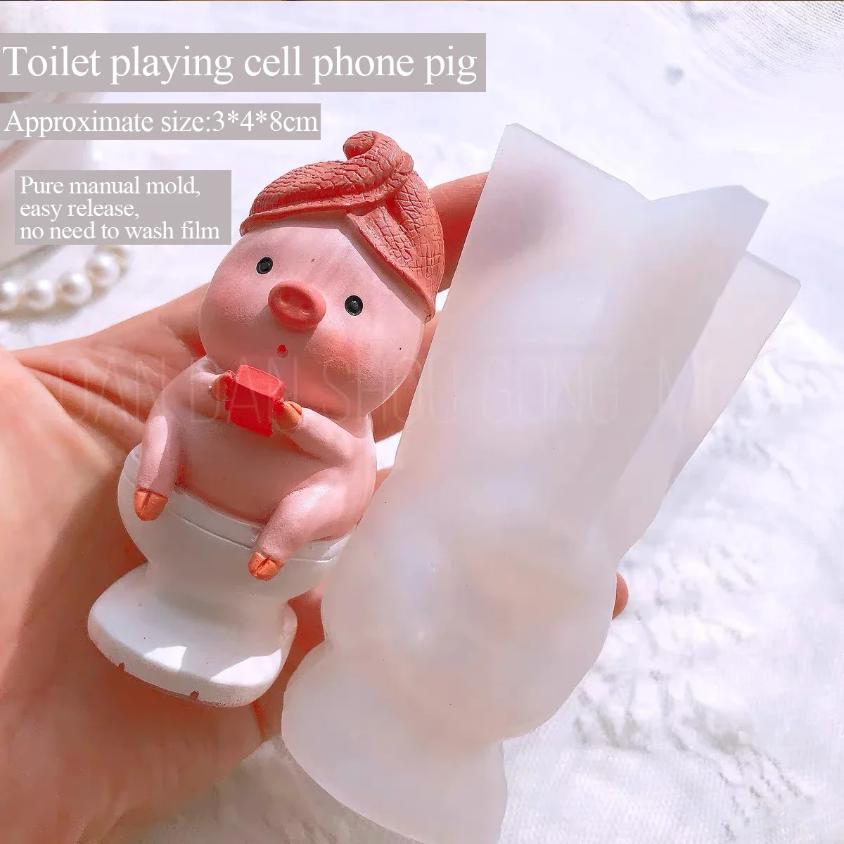 3D Three-Dimensional Mold for Aromatherapy Manual DIY, Silicone Mold, Toilet Play, Mobile Phone, Piglet, Thin Mold, Exclusive