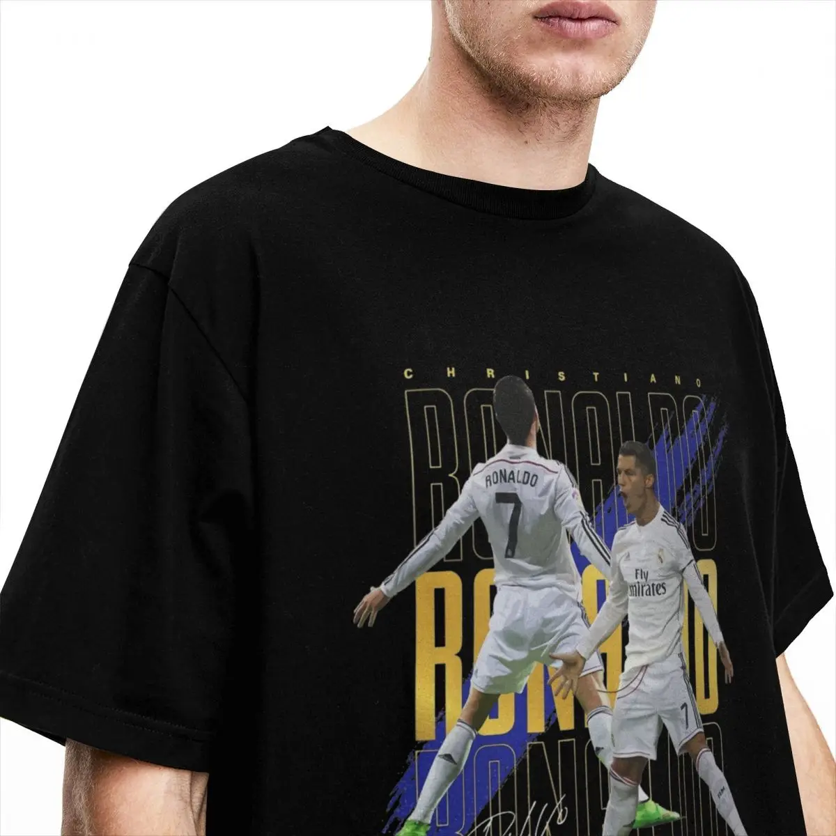 Men's T-Shirt Cristianoed Ronaldoed Funny Suuiii T-Shirts Leisure Beach Tee Shirt Vintage Casual 100 Cotton Tops Plus Size 6XL