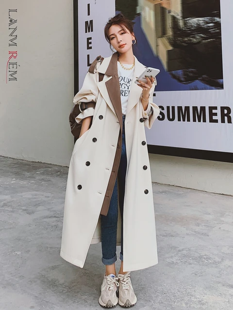 Color block trench coat hotsell