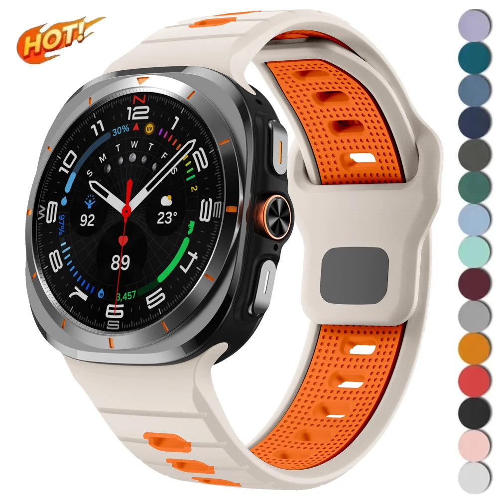 Für Samsung Galaxy Watch 7 Ultra Armband 47mm Zubehör Correa Sport Silikon-Armband für Samsung Galaxy Watch Ultra Band 47 mm