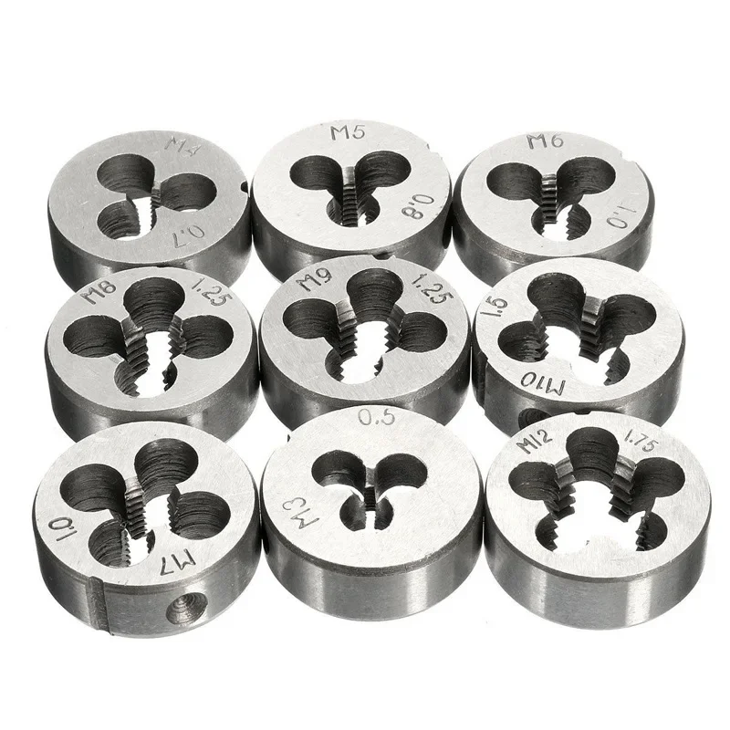 10/20Pcs Tap Die Set M3-M12 Screw Thread Metric Taps Wrench Dies DIY Kit Wrench Screw Threading Hand Tools Alloy Metal