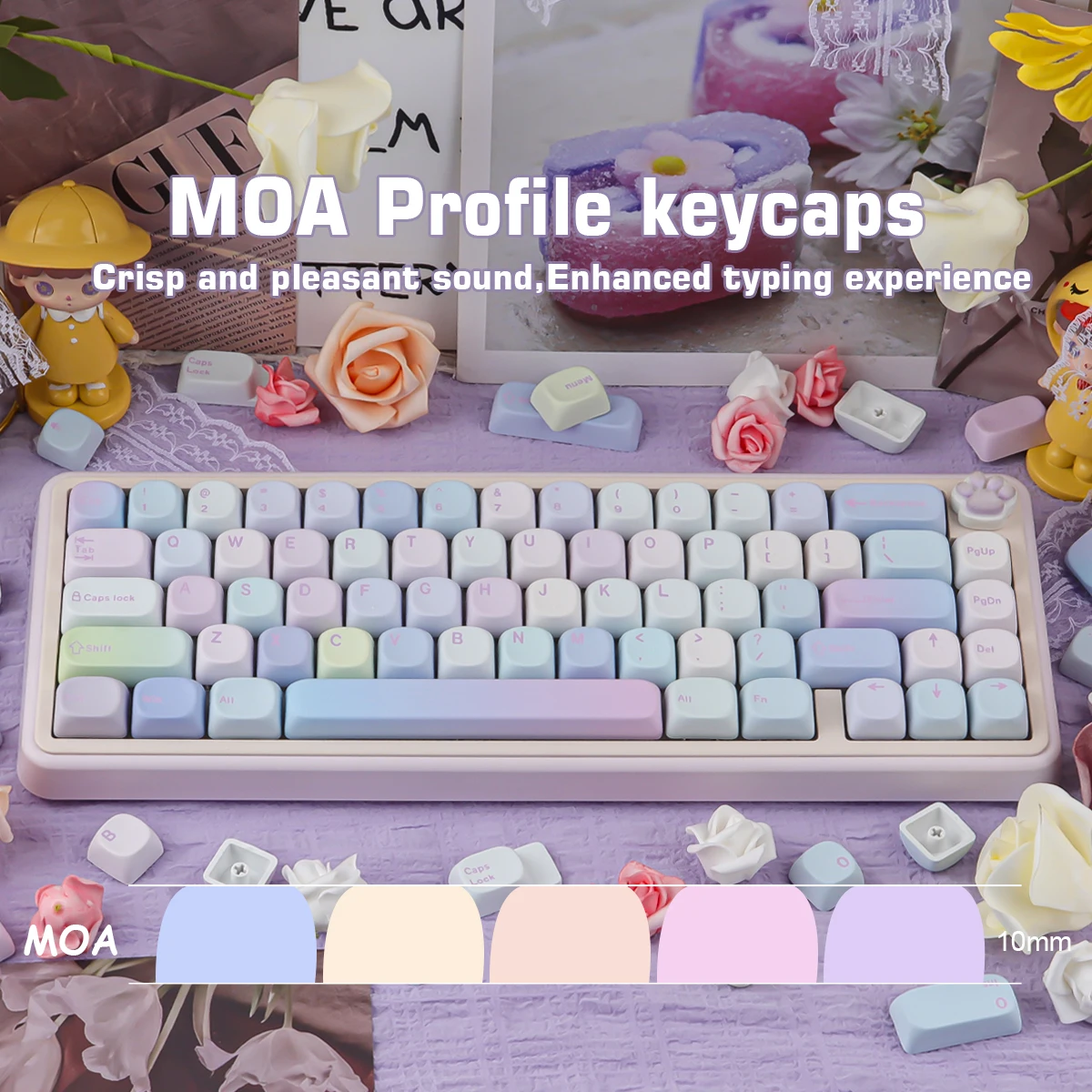 

Bubble Keycaps 130 Keys PBT Material MOA Profile Wooting DYE-SUB Personalized Keycaps For CHERRY MX Switch Mechanical Keyboard