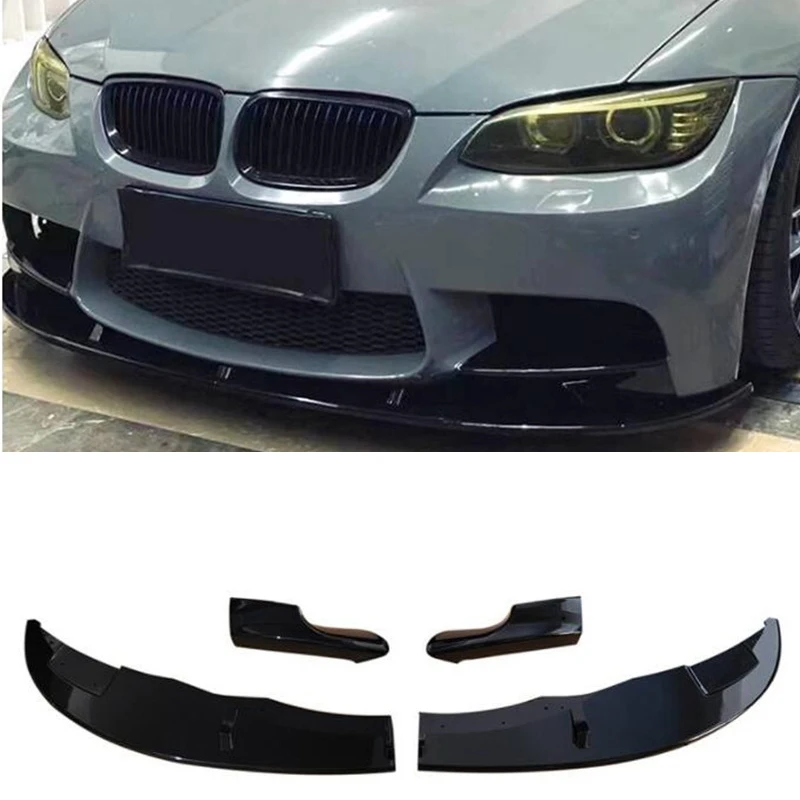 

For 3PCS BMW M3 E90 E92 E93 Front Bumper Diffuser Lip Separator Anti - Collision Decorative Black Accessories Refit 2007-2013