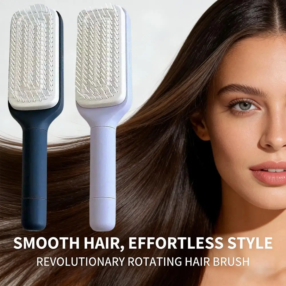 

Вращающаяся самоочищающаяся массажная щетка для волос с воздушной подушкой, волшебная выдвижная самоочищающаяся массажная щетка-расческа, телескопическая расческа