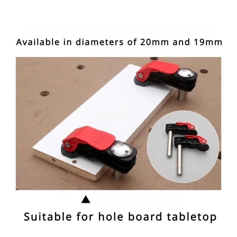 Workbench Dog Holes Quick Acting Hold Down Clamp Stainless Steel Adjustable Fast Fixed Clip Woodworking Benches Press Fixed Tool