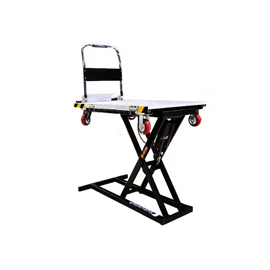 65cm Portable Steel Four Wheel Scissor Slide Rail Mobile Hydraulic Lift Platform XM-66 100x70cm