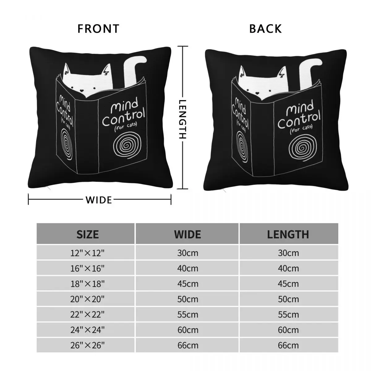 Mind Control For Cats Pillowcase Polyester Linen Velvet Pattern Zip Decorative Throw Pillow Case Car Cushion Case Wholesale