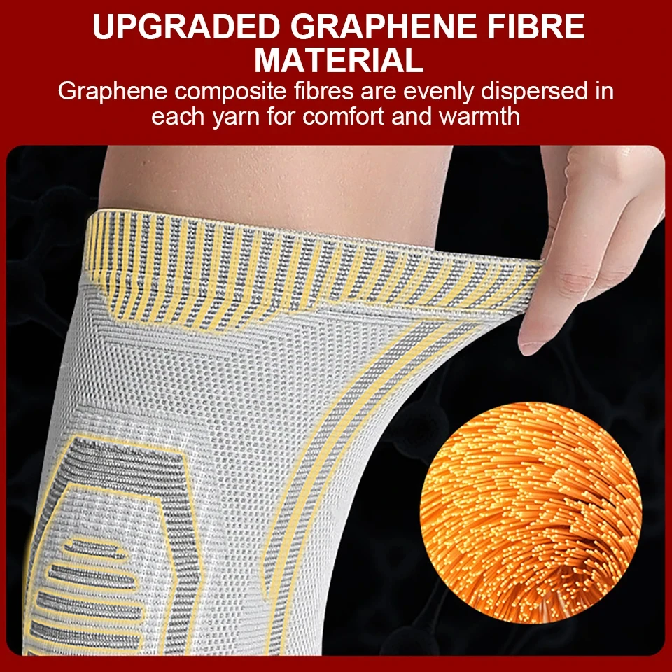 1Pcs Graphene Self Heating Wormwood Kneepads Knee Brace Warm for Arthritis Joint Pain Relief Injury Recovery Massager Leg Warmer