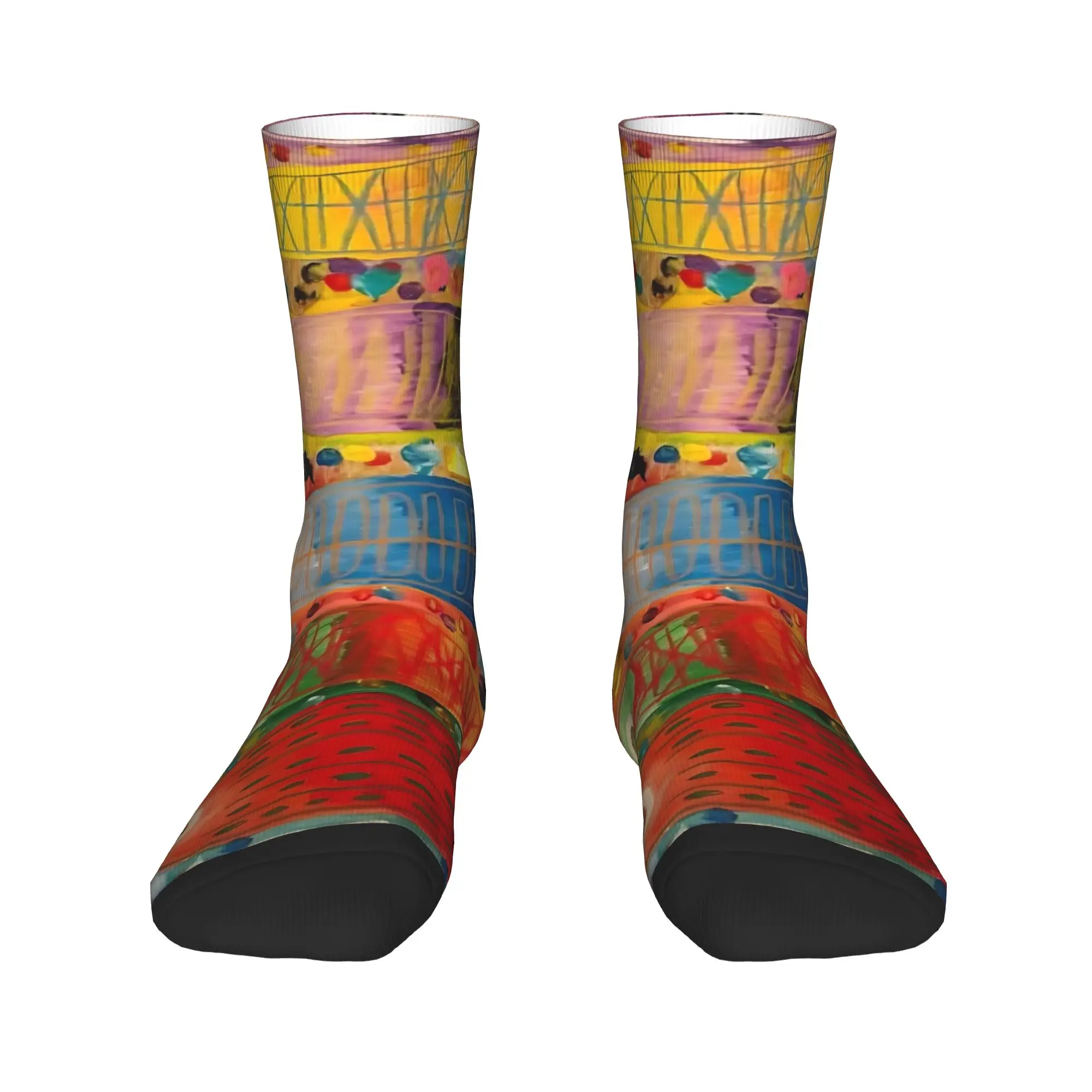 Unisex Men Socks Fish Bait Colorful Printed Fish Fishing Pattern Stockings Winter Casual Soft Socks Custom Anti Skid Socks