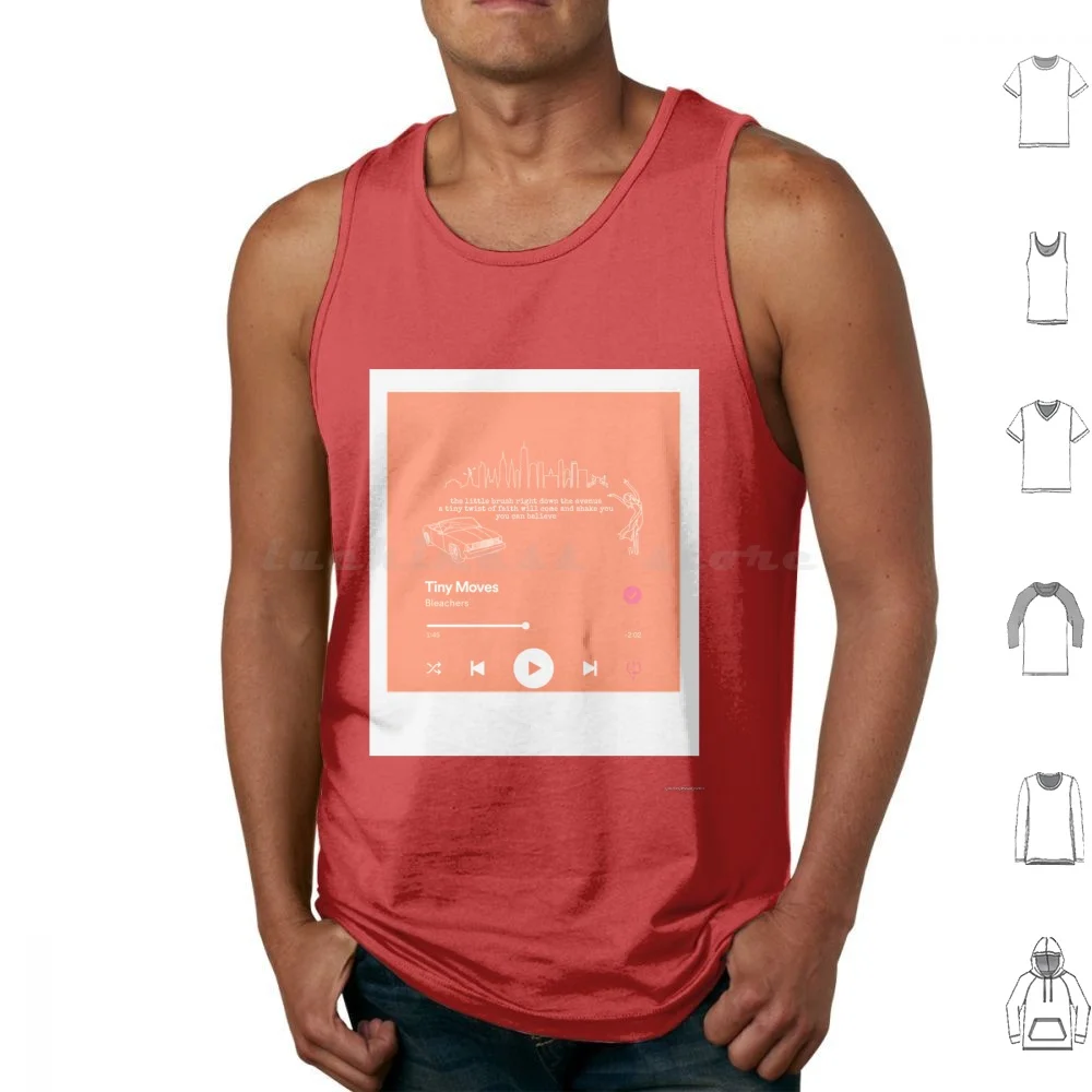 Bleachers Tiny Moves Orange Tank Tops Vest Sleeveless Bleachers Jack Antonoff B4 Tiny Moves