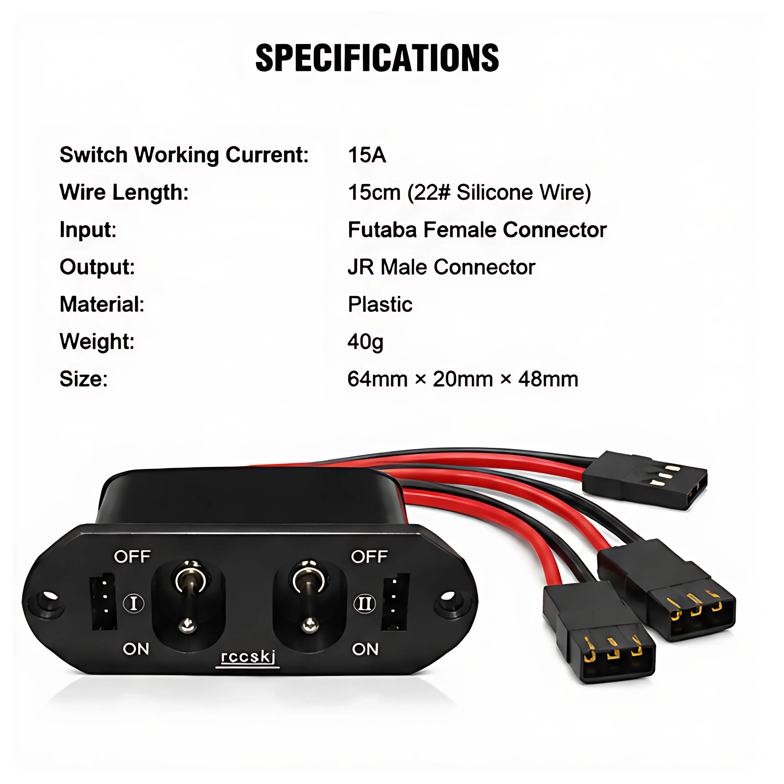 Dual High Current Power Switch 30A for Methanol RC Airplane Waterproof Ignition Control