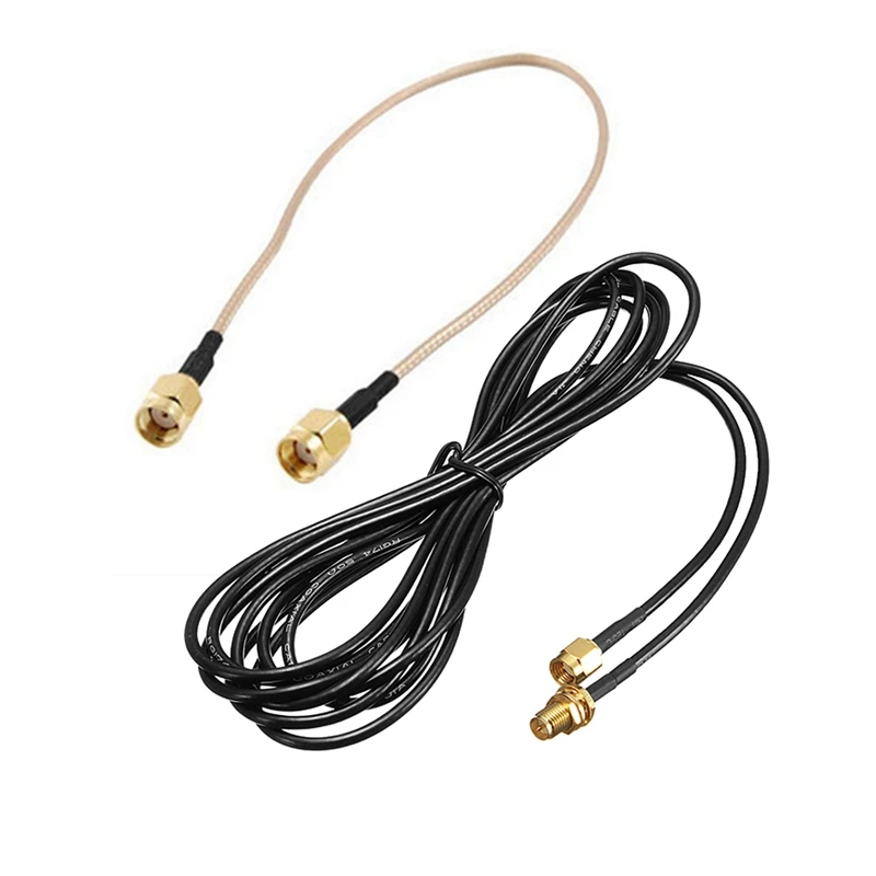 RISE-12 Inch RP-SMA Female To RP SMA Female Plug RF Pigtail Cable RG316 & 3Meter Fi Extension Cable RP SMA Antenna Connectors