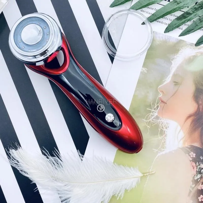 Schoonheidsinstrument Gezichtslift Warmte Rood Blauw Licht Gezichtsreiniger Diepe reiniging Huidverzorgingsapparaat voor thuis Gezichtsmassager