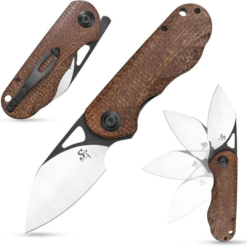 

Sitivien 156 Portable 14C28N Blade Folding Pocket Outdoor Camping Survival Knife Tactical Hunting Self-defense Knives EDC Tools