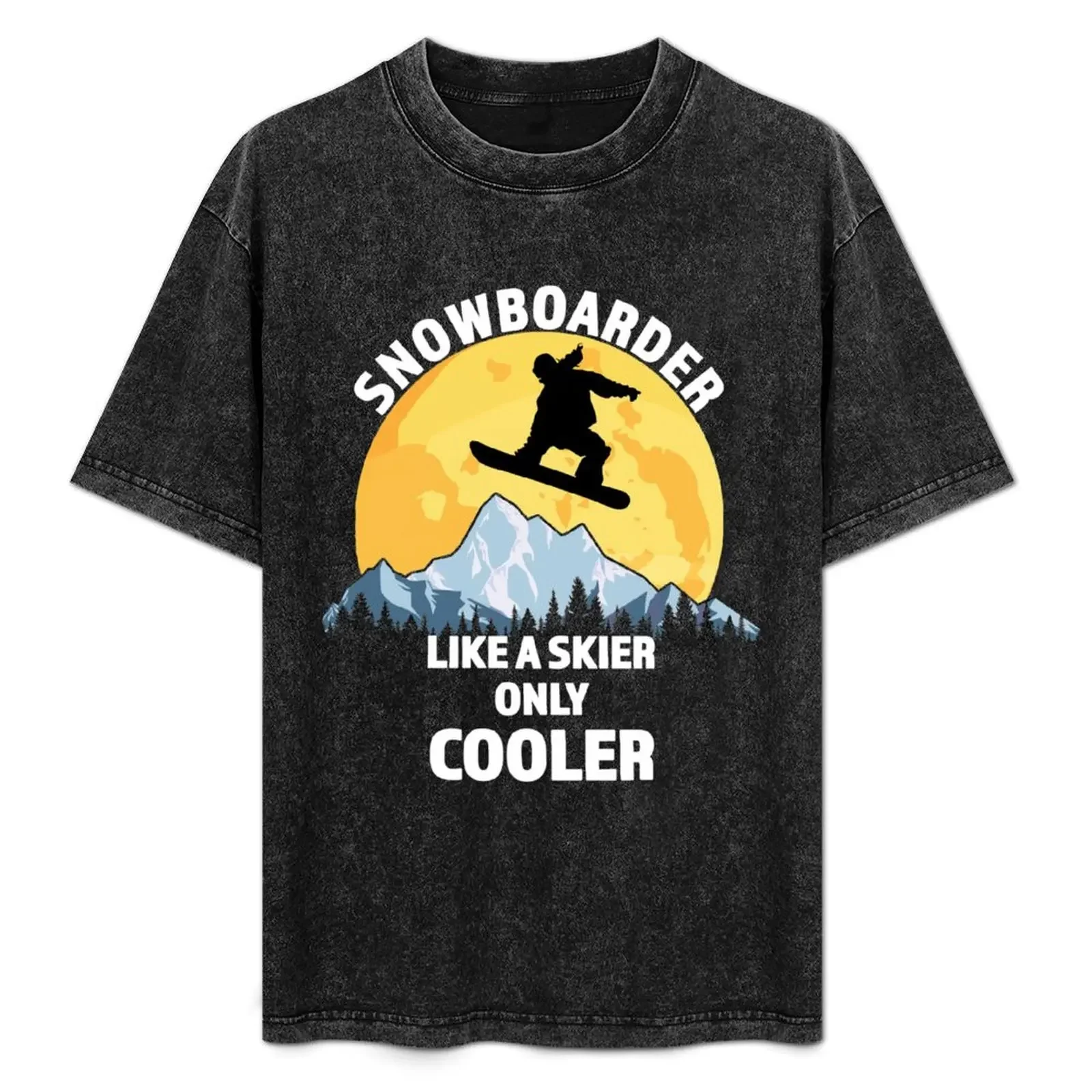 

Snowboarder Like A Skier Only Cooler - Great Snowboarding Gift T-Shirt Basic Plain Short Sleeve Crew Neck Tee