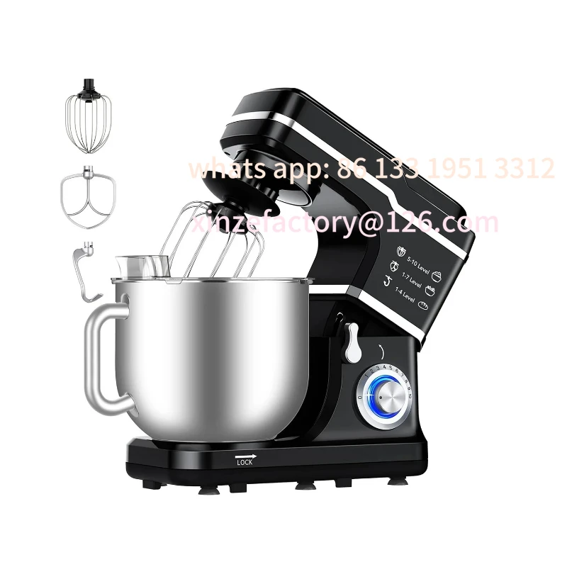 

Customizable Electric Food Mixer 7.5QT, 600W 10-Speed Tilt-Head Stand Mixer with Stainless Steel Bowl, 3-IN-1