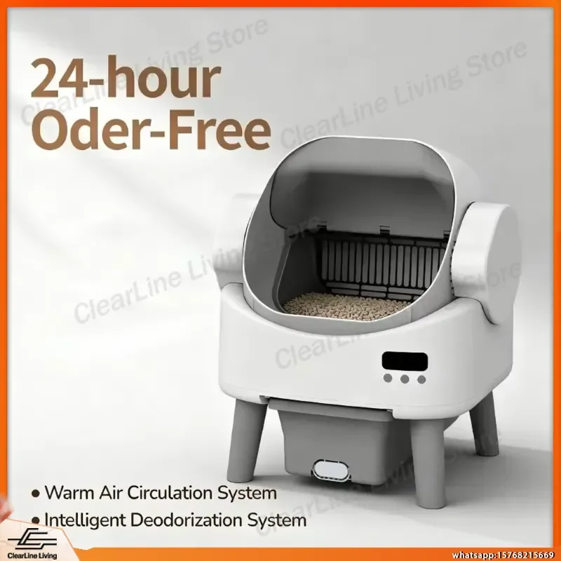 

8L Large Capacity Automatic Self Cleaning Cat Litter Box for Multiple Cats 14 Days Use Smart Home Pet Litter Box Low Odor