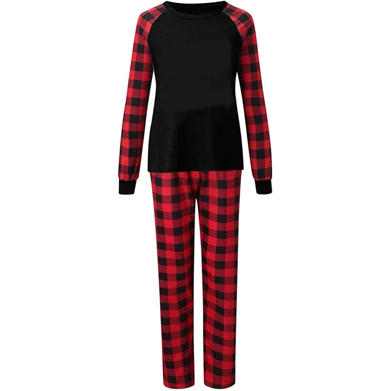Family Matching Christmas Pajamas Sets Mother Kids Pyjamas Grid Tops+Pants Two Piece Set Xmas Sleepwear Baby Romper Clothes