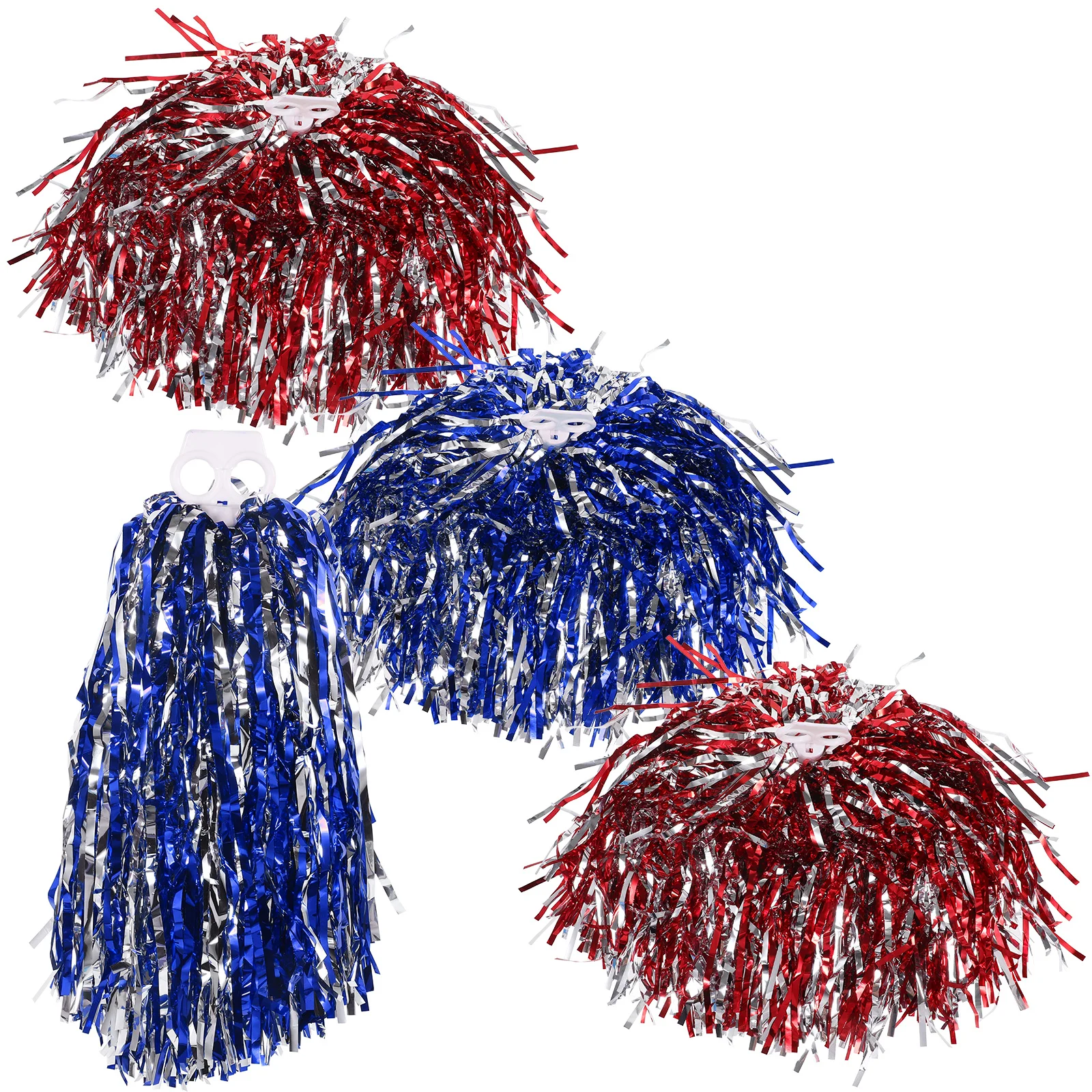 

4pcs Cheerleader Hand Flowers Bright Colors Reusable Pom Poms Dance Performance Sports Meeting Competition Holiday Celebration