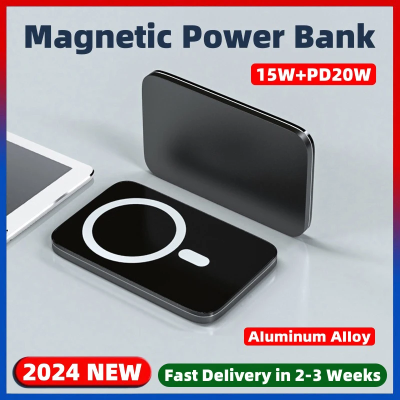 

Magnetic Power Bank For Apple External Auxiliary Battery Phone Wireless Charger For iPhone 16 15 14 13 12 11 X Samsung Powerbank