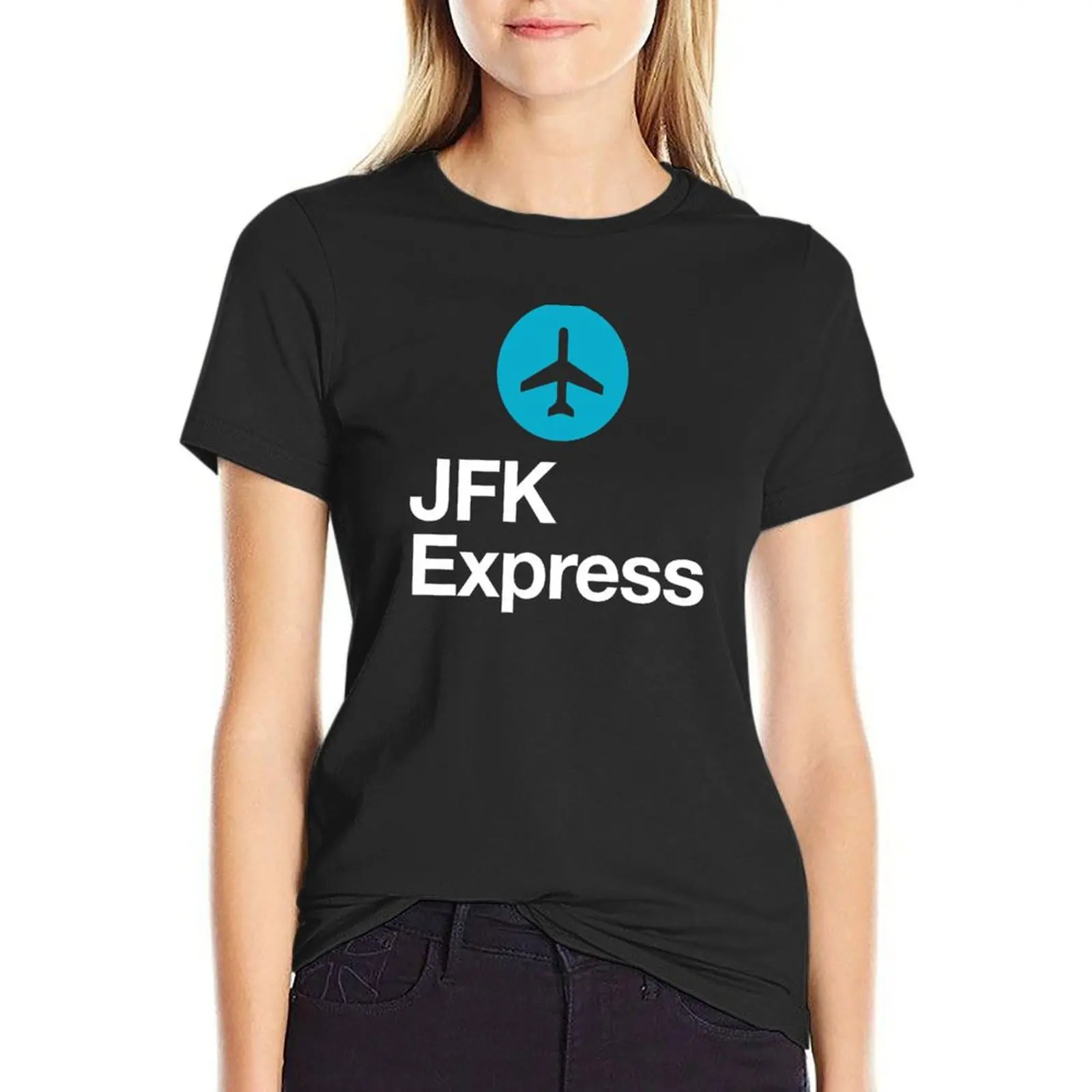 

JFK Express T-Shirt korean fashion Aesthetic clothing white t-shirts for Women