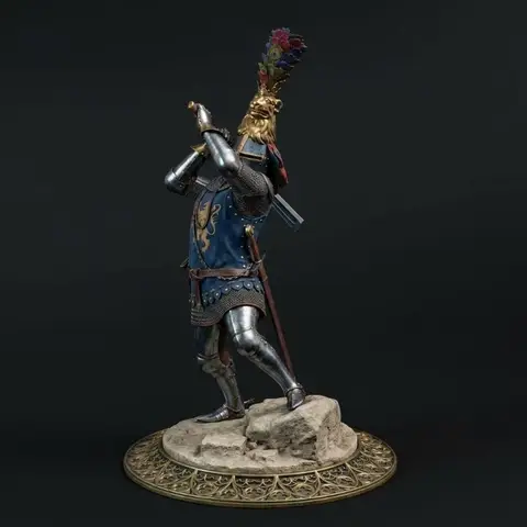 1/24 Scale Resin Figure Assembled Model Kit 14th Century Cavalier Historical Diorama Miniature Sculptures Unassembled Unpainted