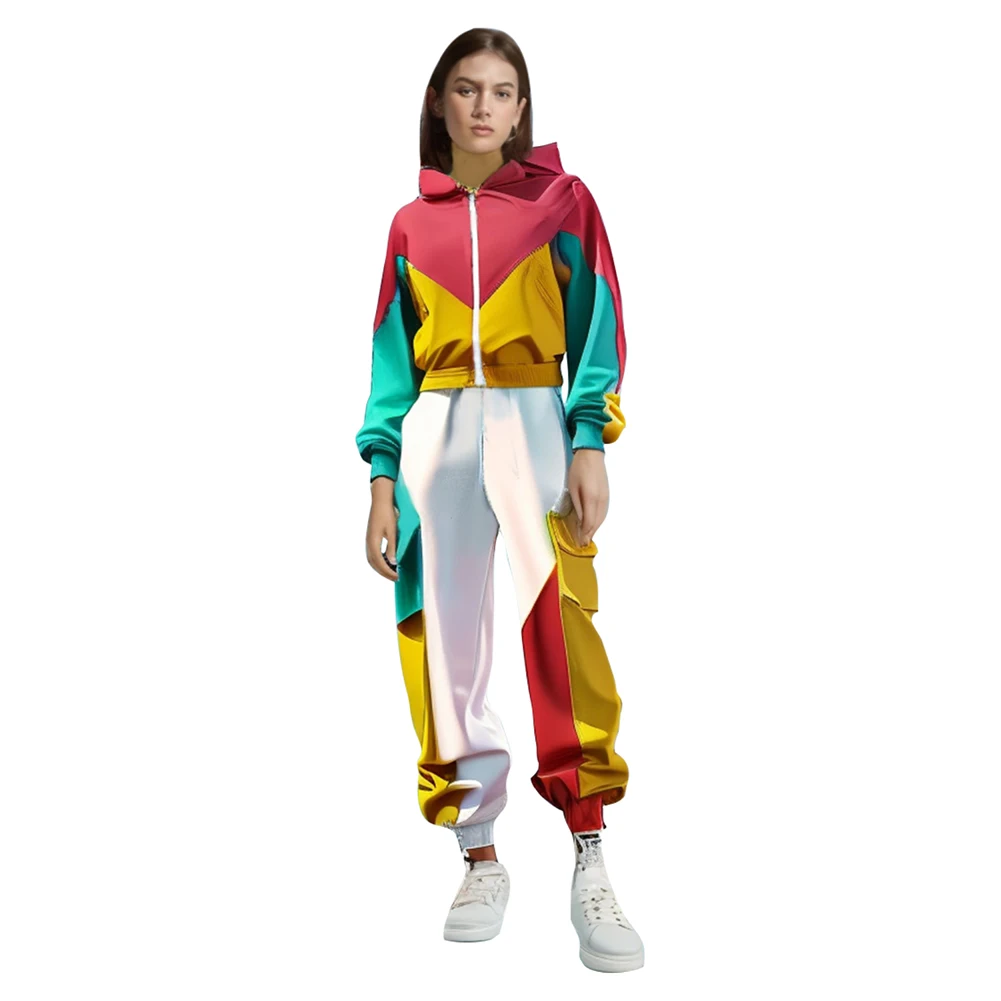 Adult Retro 80s 90s Sportswear Hip Hop Dance Cosplay Costume Men Women Jacket Coat Pants Outfits Halloween Carnival Party Suit