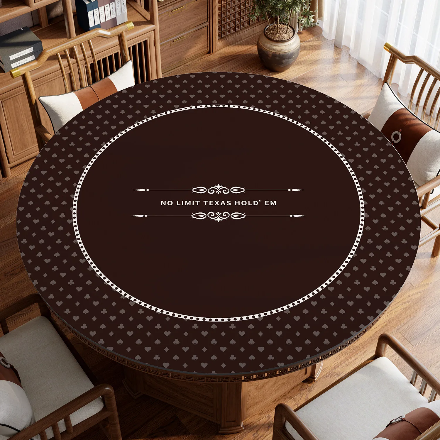 

Круглый резиновый коврик для покера Техасский Холдем, покрывало для стола, коврик для фишек, коврик для игральных карт, коврик для развлечений, шахмат, карточных игр, маджонга