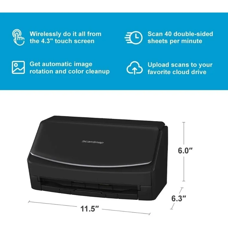 POPULARScanSnap iX1600 Wireless Document, Photo & Receipt Scanner, Large Touchscreen, Cloud Enabled, Auto Color/Grayscale/Monoc