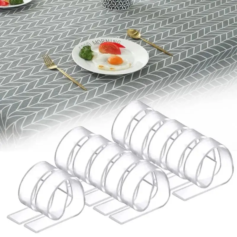 12pcs Kitchen Anti Slip Holder Portable Home Party Picnic ABS Clear Universal Fixed Indoor Outdoor Tablecloth Clip Lightweight