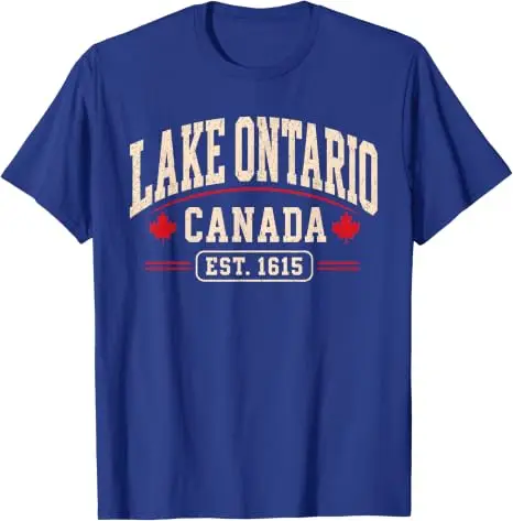 Ontario-See Kanada Vintage EST 1615 Kanadischer Stolz Lake Life T-Shirt Ontario Bootfahren Angeln Urlaubskleidung Persönlichkeits-T-Shirt – Detail 9