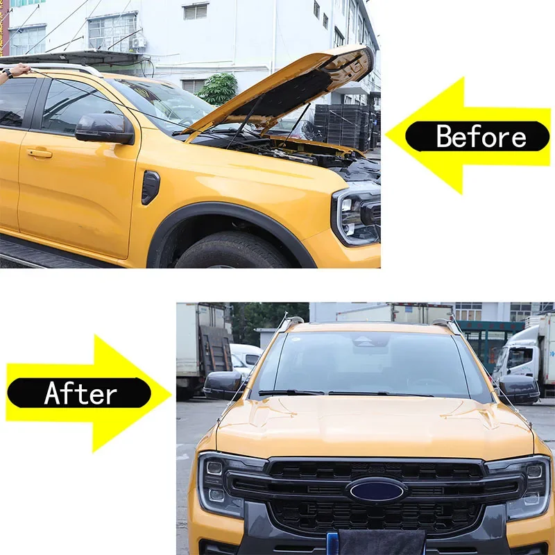 Metal Black For Ford Ranger  2023-2024 Car Through Jungle Protection Obstacle Elimination Ropes Car Modified Accessories