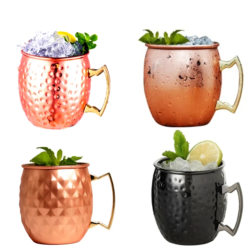 الفولاذ المقاوم للصدأ بطانة مطروق كوب موسكو البغل مجموعة أكواب النبيذ الفودكا البيرة #1