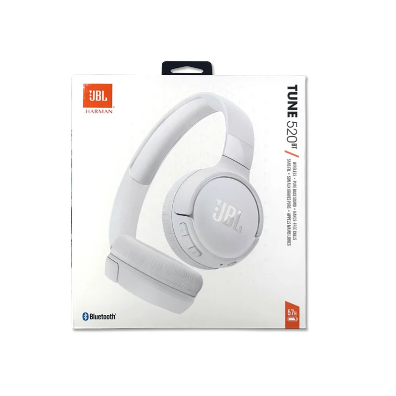 JBL-Écouteurs sans fil Bluetooth TUNE 520BT pour garçons et filles, 100% d'origine, casque de sport de musique avec microphone